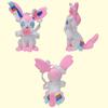 25cm Medium Eevee Plush Doll - 9 Designs with Tag: Fairy, Fire, Water, Ice, Sun, Sitting Open-Mouth