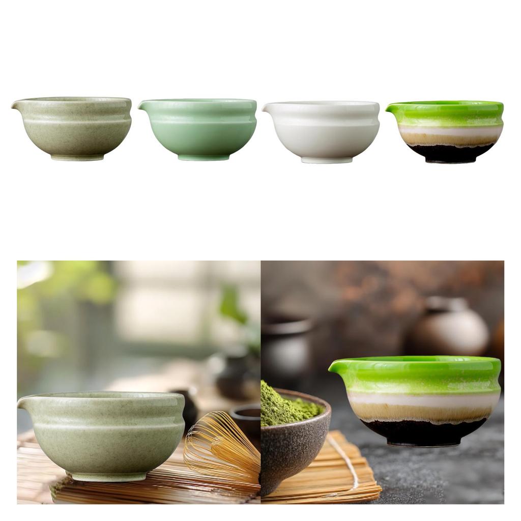 Ceramic Matcha Bowl Green Tea Cup Smooth Household Easy To Clean with Pouring