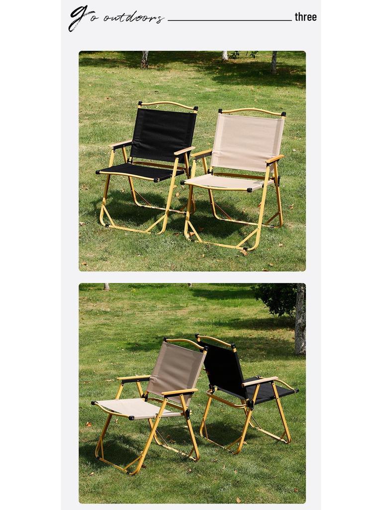 Aluminum Alloy Kermit Folding Chair with Reinforced Backrest - Portable for Outdoor Camping