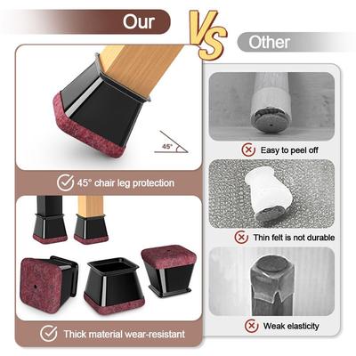 New Silicone Chair Leg Felt Covers Thickened Non-slip Furniture Legs Cover Sofa Reduce Noise Table Foot Cover