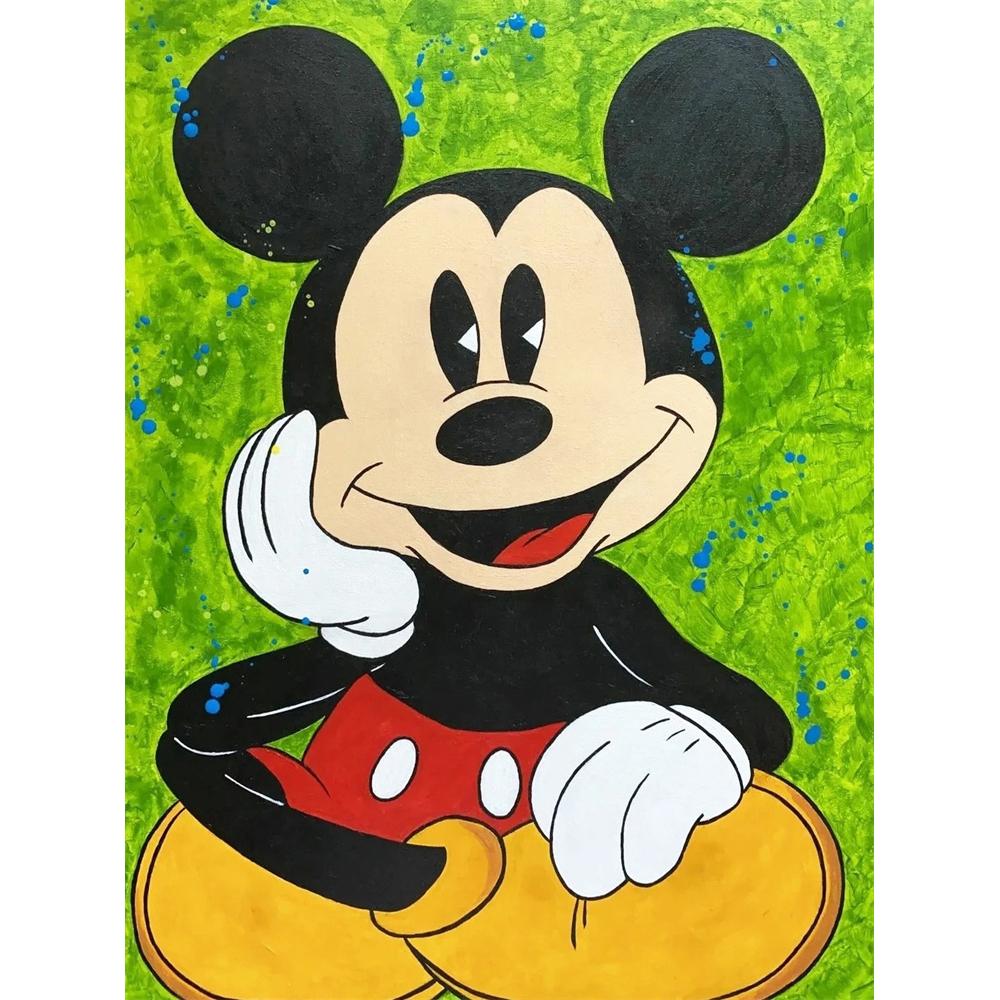 

Disney Diamond Painting Disney Pop Style Mickey Mouse Hand Painted Decorative Painting DIY Kit Adult Arts and Crafts Home Decor and Gift Round 20x30cm