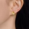 18K Gold Geometric Faceted Zircon Stud Earrings - Minimalist Luxury Design