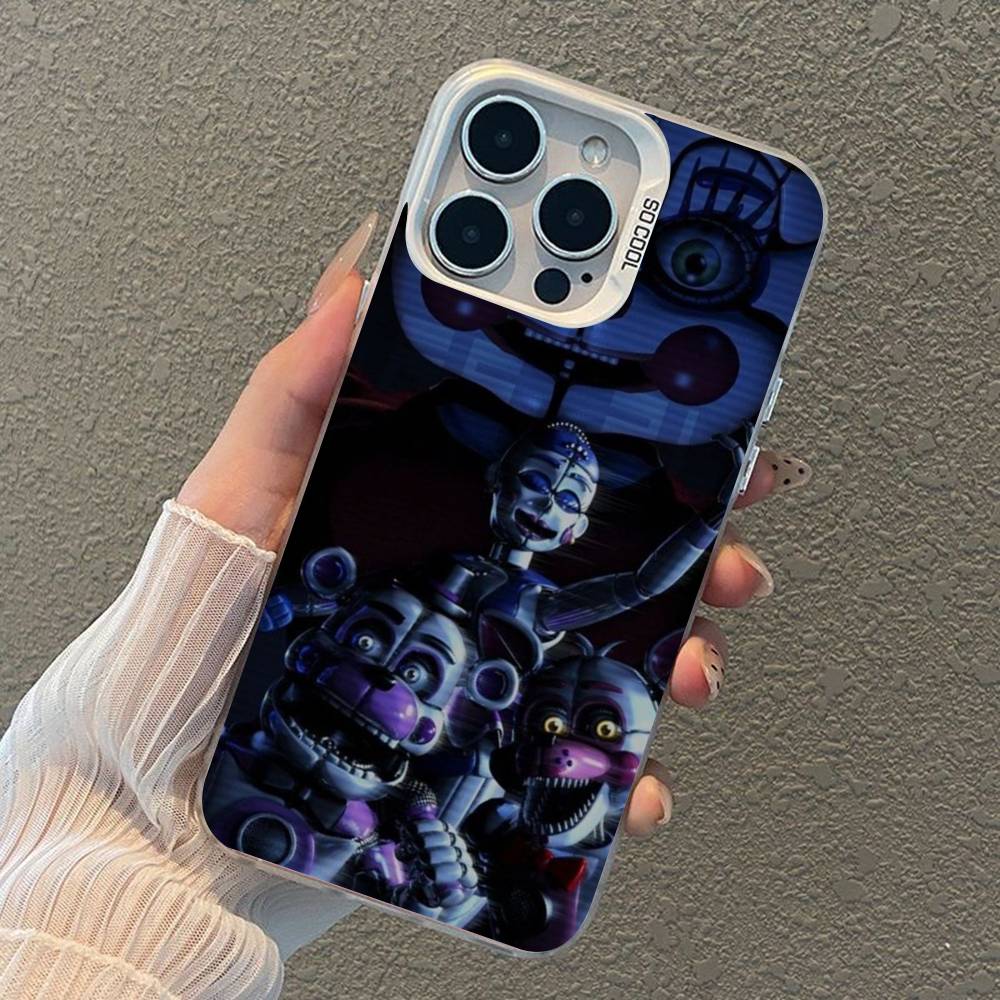 W-Fnaf-e-Fives-nights-At-Freddys Versilbert Innen Handyhülle Für iPhone 17 16 15 14 11 12 13 Pro Max Plus X XR XS Max Farbe