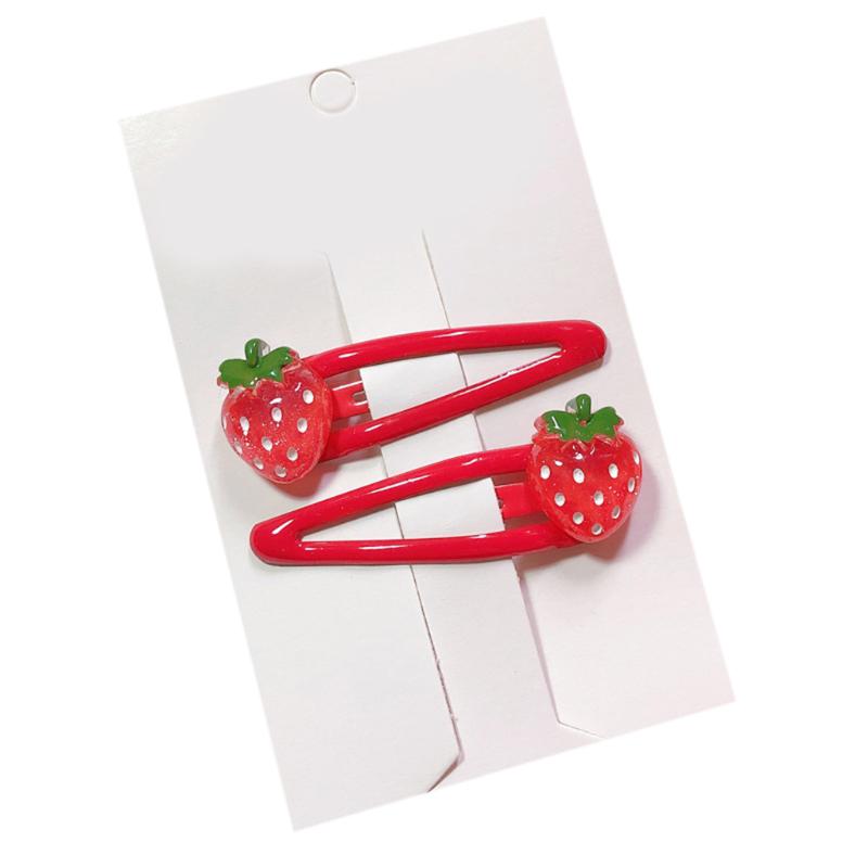 3D Strawberry Hair Clips Non-Slip Cartoon Fruit Clip Fruit Resin Side Clips Sweet Barrette Accessories Ponytail Holder