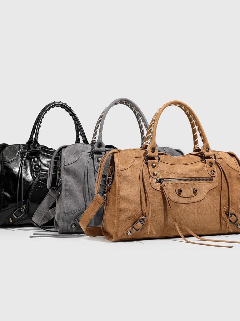 Modna zamszowa torba motocyklowa: Wszechstronna torebka i listonoszka dla kobiet