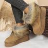 Fashion Faux Suede Furry Snow Boots for Women Winter Fashion Round Toe Slip On Ankle Boots Woman Anti Slip Platform Warm Booties Mujer