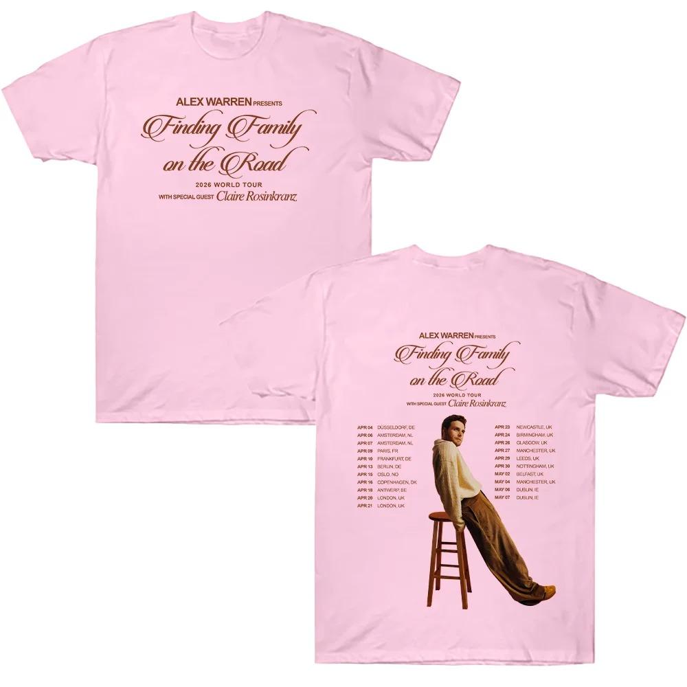 

Alex Warren Finding Family on The Road T-shirts 2026 Concert Europe Tour T Shirt Men Women Hip Hop Short Sleeve Loose Cotton Top XXXL