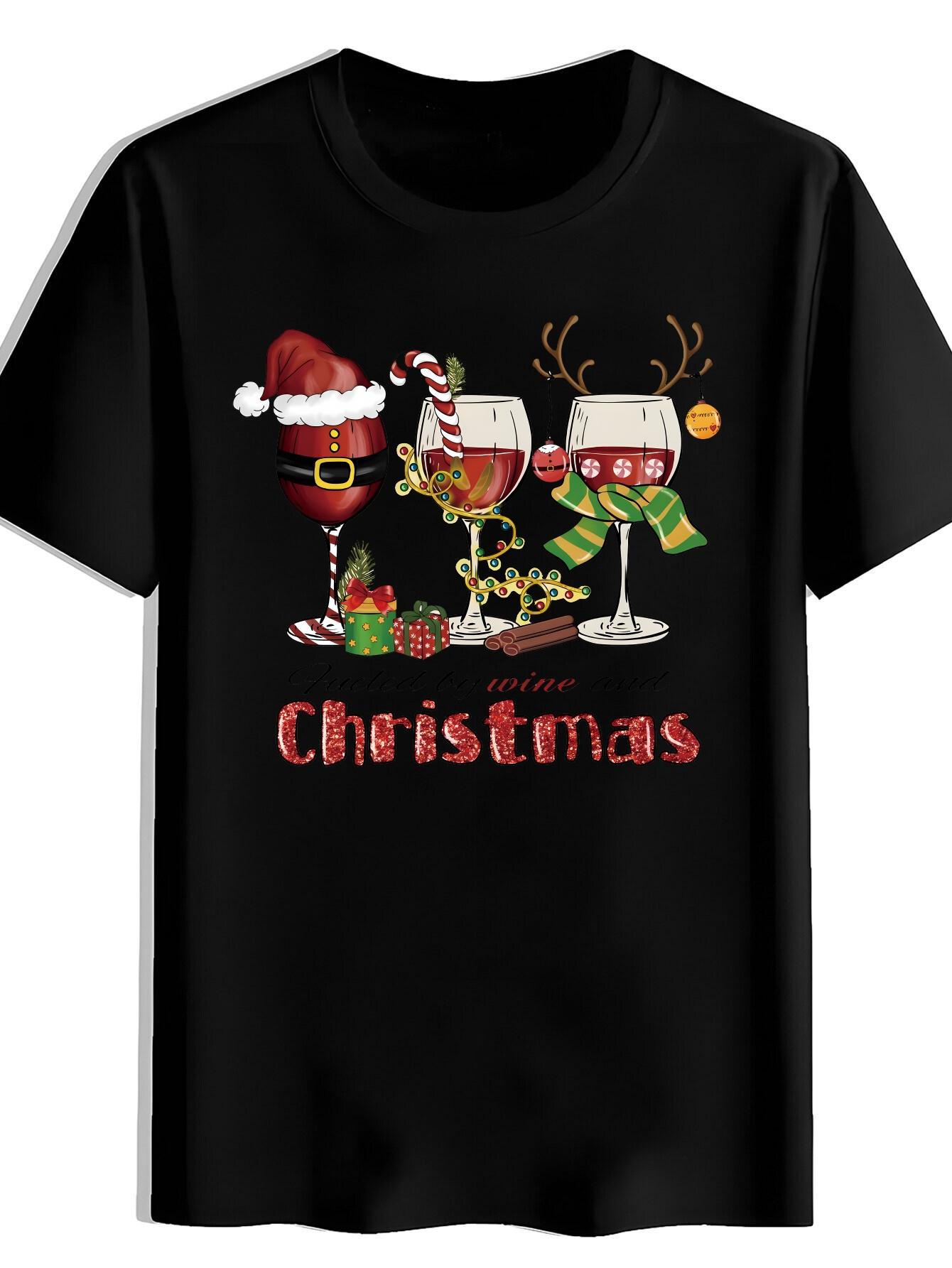 T-shirt A Short-Sleeve Featuring Christmas Elements XXXL