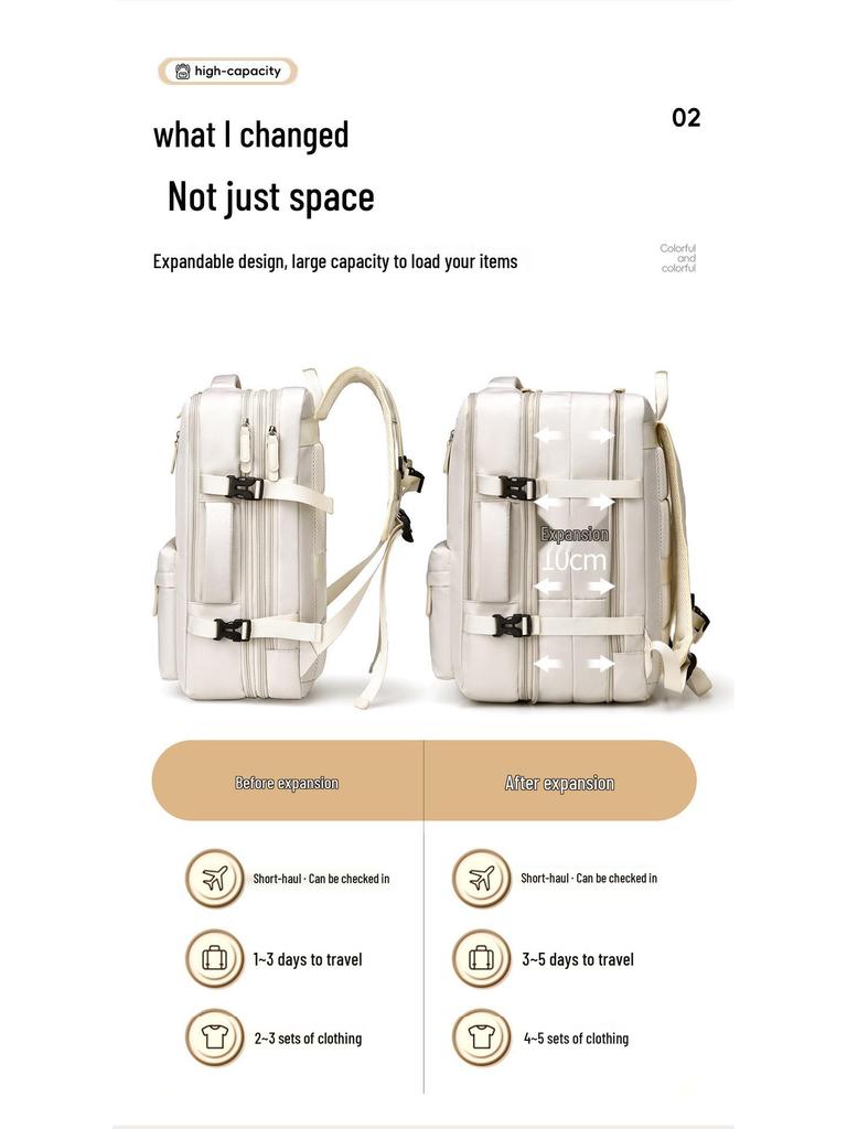 Expandable 180° Multi-layer Casual Backpack with Large Capacity and Logo Option