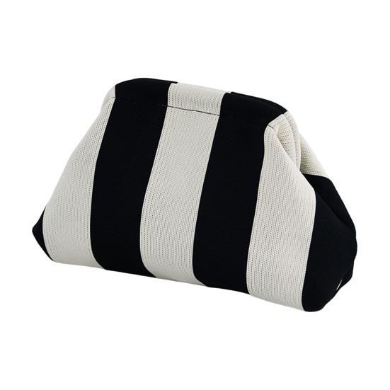 Dámská psací taška s pruhovaným potiskem, barevně sladěný tvar knedlíku, velká kapacita, léto