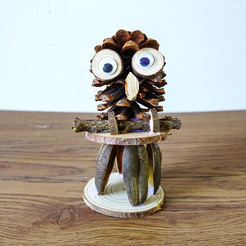 Handmade DIY Dried Flower Kit: Wood Chips, Branches, Pine Cones, Animals - Educational Parent-Child Creative Christmas Activity