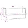 Wall Shelf Wall Mount Black Oak Look 65 x 25 x 30 cm