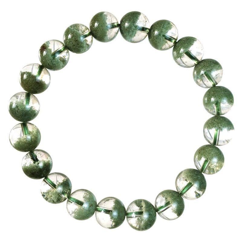 Natural Crystal Green Ghost Bracelet Women's Melaleuca Mountain Cornucopia Green Ghost Bracelet Men's and Women's Couple Bracelet Gift