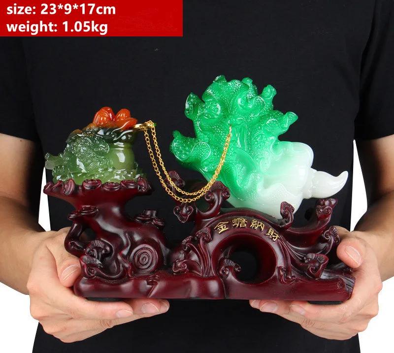 Lucky Golden Toad Cabbage Office Living Room Gold Cicada Toad Craft Gift