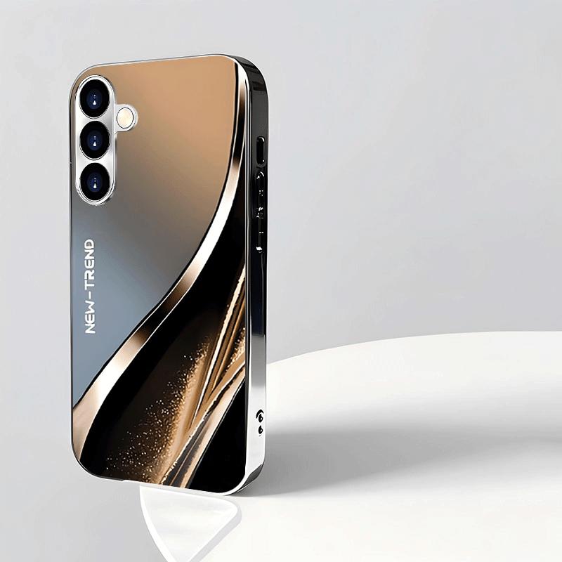 Gradient Curve Pattern Glass Phone Case Suitable for Samsung Galaxy S26 S25 S24 S23 S22 S20 FE/Ultra/Plus Anti Drop Back Cover