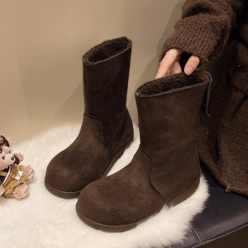 Fashion retro winter small heater autumn and winter new mango head velvet two wear cotton boots snow boots women 40 какао коричневый 3990₽