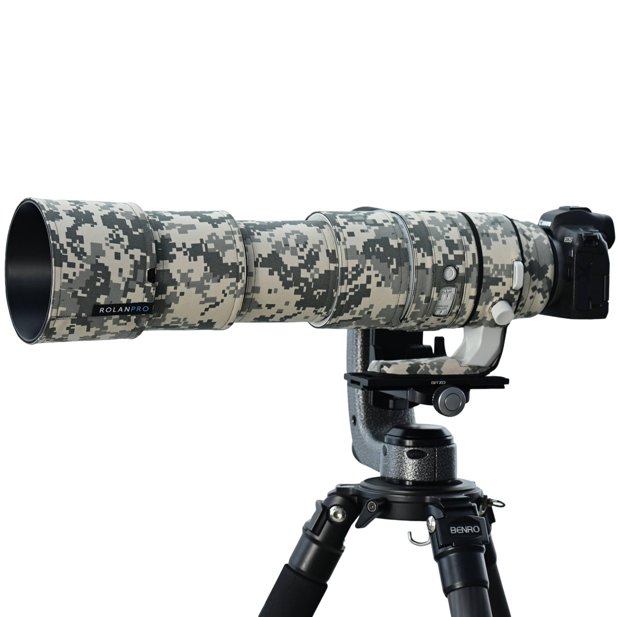 

RolanPro Lens Cover Compatible with Canon RF IS USM Camouflage Coat for Telephoto Lenses Protection Gray Digital Camouflage 200-800mm F6.3-9 зелений