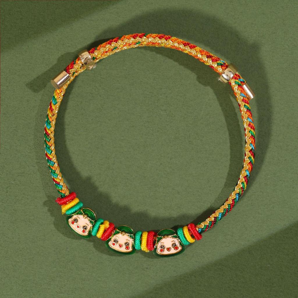 Dragon Boat Festival Five-Color Zongzi Bracelet – Handmade Ethnic Style Wristband for Kids & Adults.