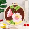Handmade Punch Needle Set Flower Pattern Rug Punch Poke Needle Embroidery Kit  Educational Toys