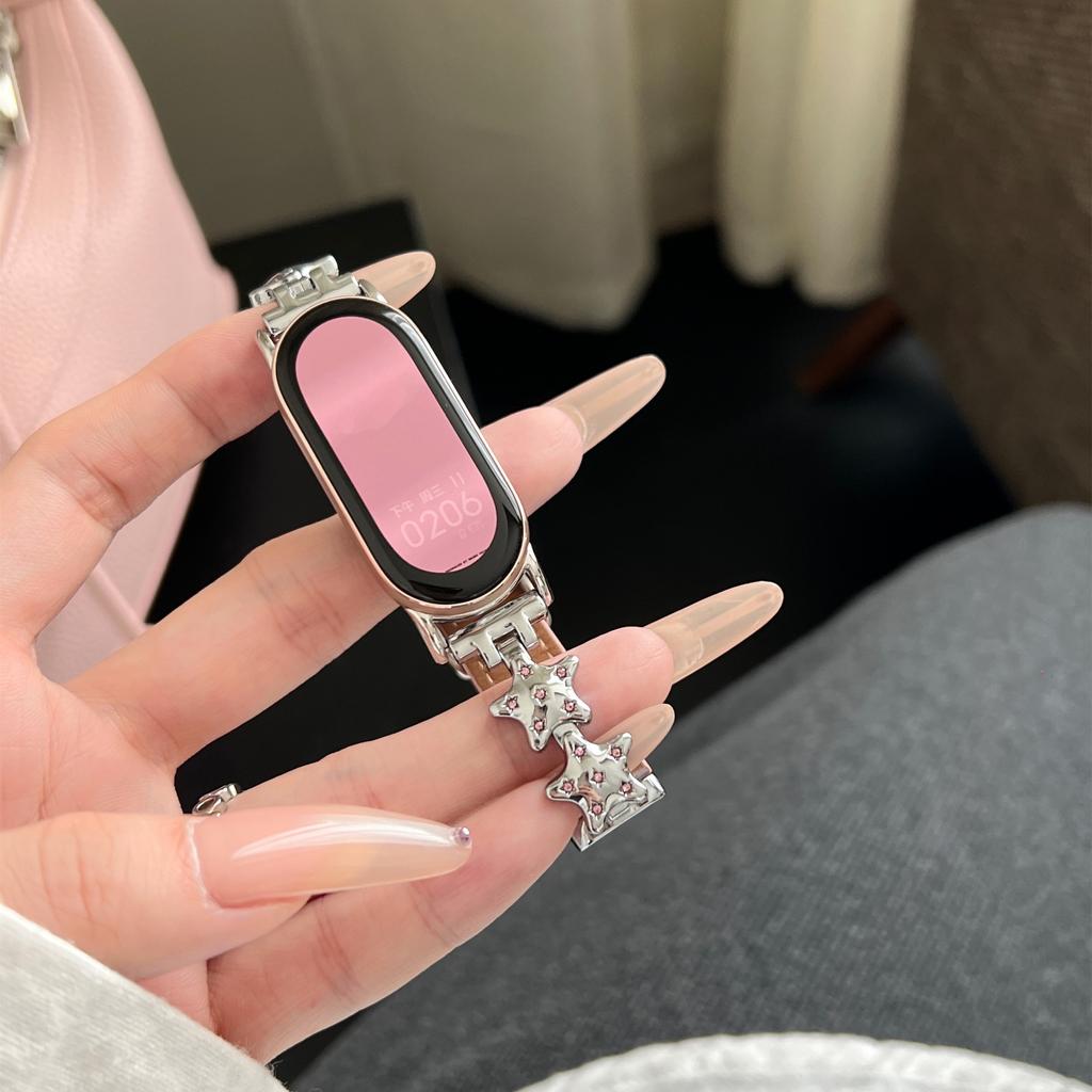 Luxury Leather Butterfly Strap For Xiaomi Mi Band 9 8 Smartwatch Band For Mi Band 8 9 Pro Sport Bracelet Wristband Replacement Red Mi Watch 4 Strap