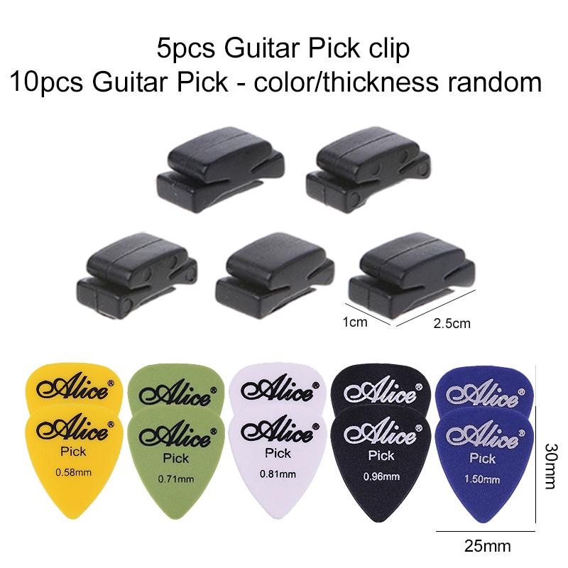 5Pcs Black Rubber Guitar Pick Holder with Guitar Pick Fix On Headstock for Guitar Bass Ukulele Cute Guitar Accessories TMZ