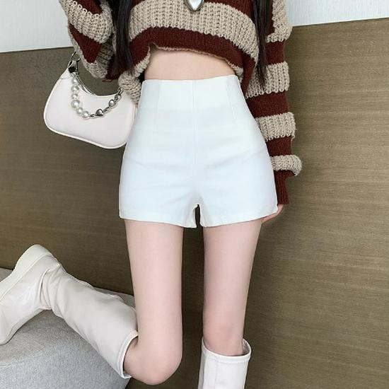 Women's High Waist Slim Fit Black Summer Shorts