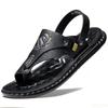 Men's Sandals Men's Summer New Men's Casual Beach Shoes Leather Breathable Slippers Thick-soled Shoes Tide Man Shoes