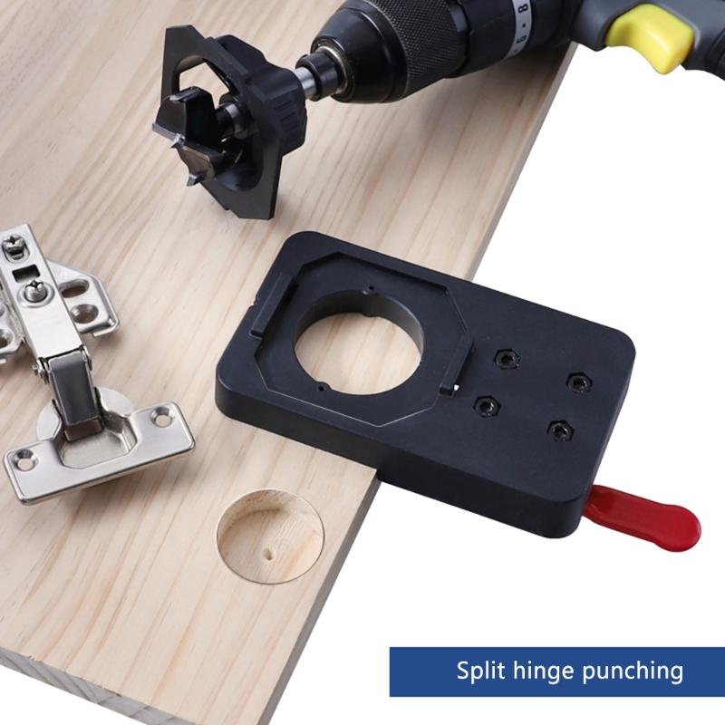 Multifunctional 35mm Woodworking Hinge Hole Opener Boring Jig Drilling Guide Locator Fixture Template for Door Cabinets