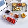 Acrylic Appetizer Tray Divided Serving Platter 5 Removable Snacks Bowls Snack