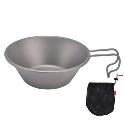 Ultralight Camping Cookware Outdoor Camping Picnic Bowl Cup with Folding Handle for Hiking
