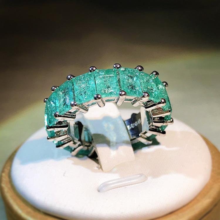 Paraíba Square Princess Engagement Ring
