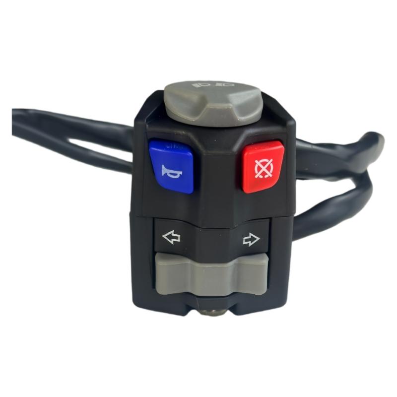 Handlebar Motorcycle Control Switches Assembly for Horn and Turn Signal Use, Replacement Part with Harness