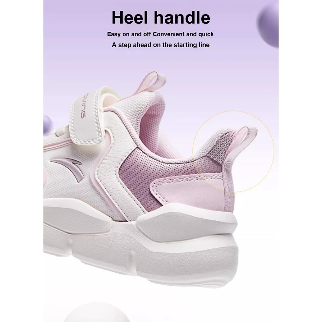 Anta Comfortable Versatile Shock Absorbing Durable Kids Running Shoes Kids Running Shoes White Purple Pink A322419907H-2