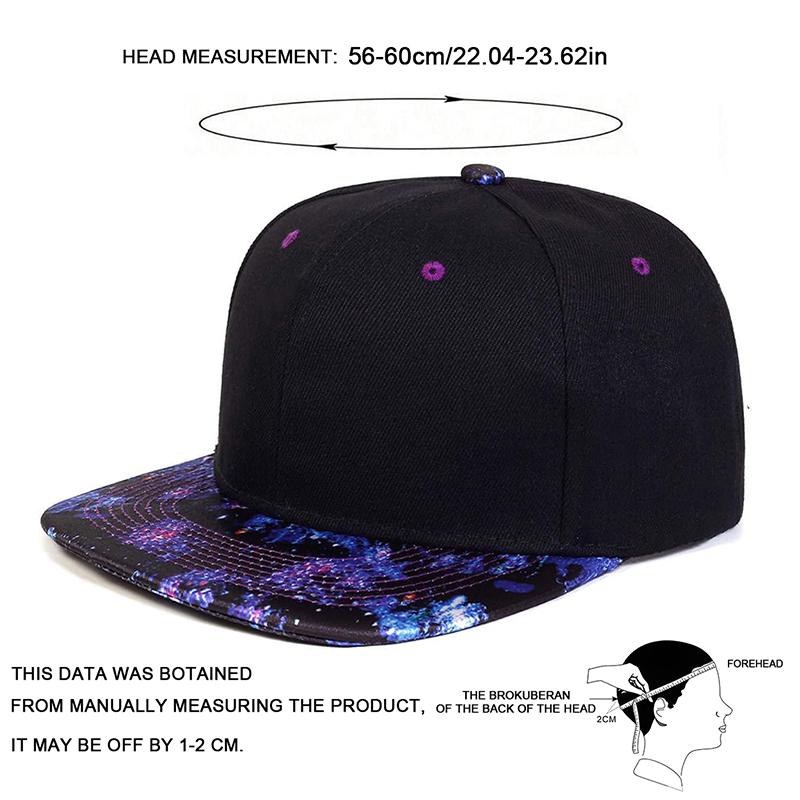 Purple Starry Sky Print Flat Cap Casual Solid Color Lady Hip Hop Hats Fashion Men and Women Adjustable Baseball Hat Cotton Caps