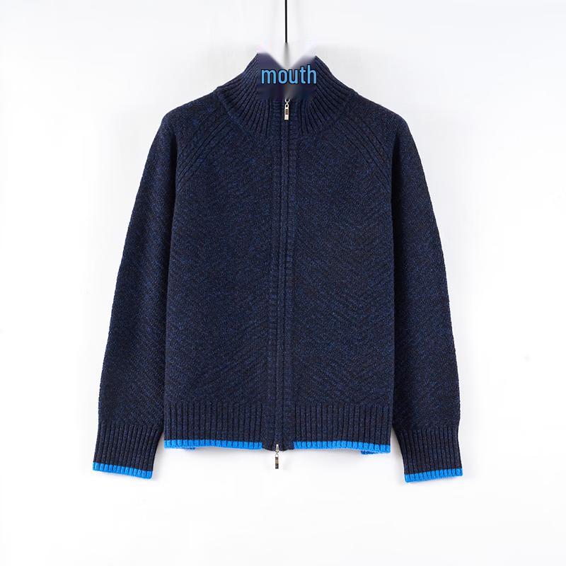 Women's 100% Cashmere High-Collar Zip Cardigan