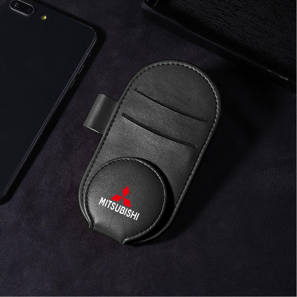 Cxsvnp1 Car Sunglasses Storage Case Sun Visor Glasses Card Clip Holder For Mitsubishi Lancer 10 9 EX Outlander 3 ASX L200 Competition