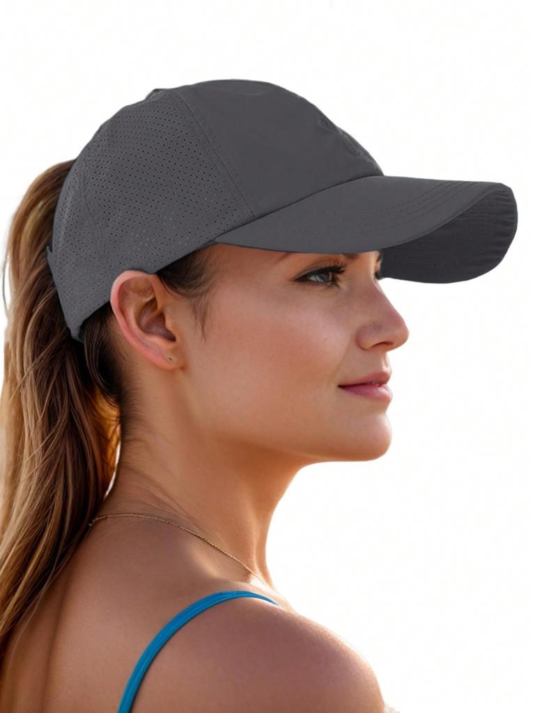 Women's Sports And Leisure Crossed Horsetail Hat Outdoor Mesh Quick Drying Sunshade Half Sky Top Hat Baseball Hat