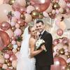 Dark Blue Gold White Metallic Rose Gold Pink Balloon Arch Set for Birthday Party Baby Shower Wedding Graduation Prom Decoration