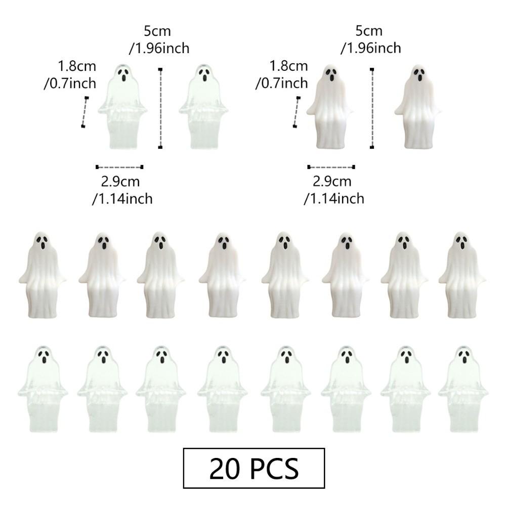 20pcs Cute Joy Garden Ghost Ornament Sitting Pose Ghost Statue Decorations  Halloween Party