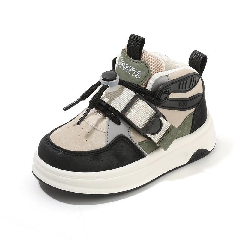 Children's sports shoes 2025 spring and autumn boys' casual board shoes high-top girls' bread shoes dopamine baby dad shoes