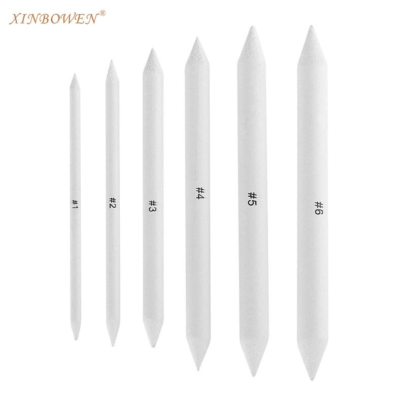 6-Piece Double-Ended Newsprint Blending Stumps: Essential for Art Students' Smudging, Correction, and Sketching.