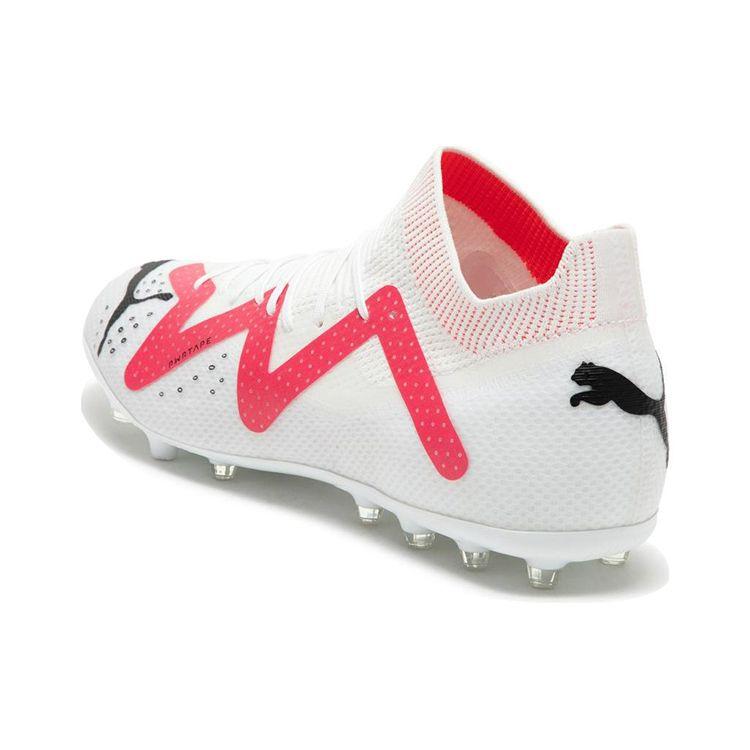 Puma Future Pro Round Toe Comfortable MG (Rubber Short Studs) Artificial Grass Fabric Soccer Shoes Men Soccer Shoes White Pink 107363-01
