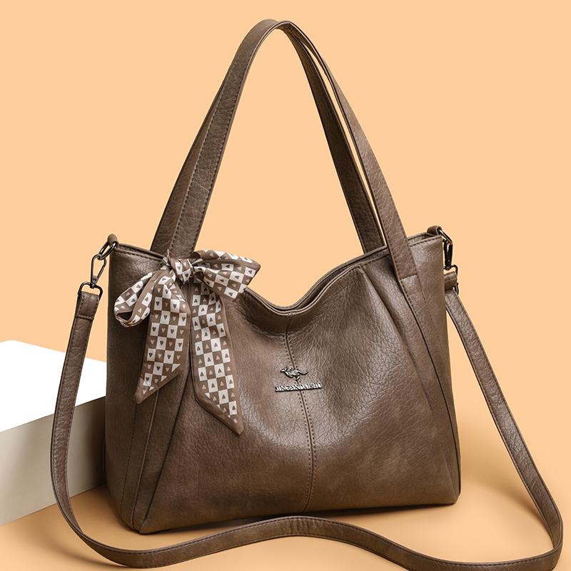 High Quality Large Capacity Pu Leather Women Shoulder Crossbody Bag 2026 Vintage Commuter Women's Tote Bag Luxury Female Handbag