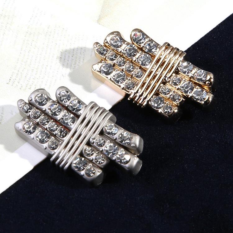 Diamond Buttons Irregular Special-Shaped Clothes Metal Buttons Versatile With Diamonds Sweater Coat High-End Buttons Women