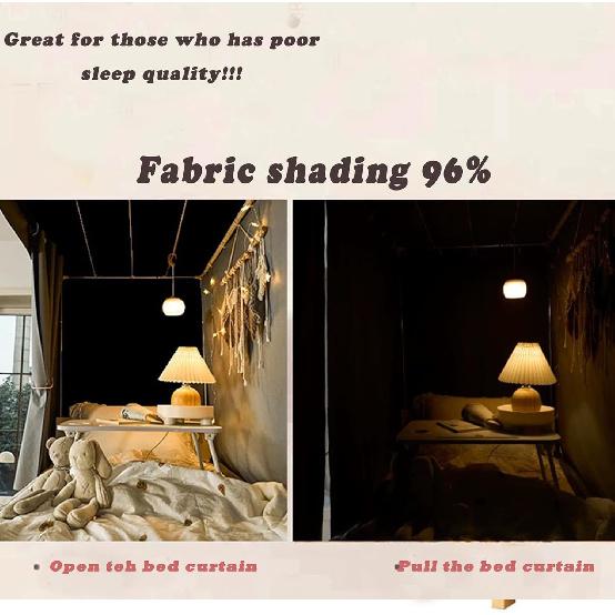Dorm Home Solid Thicken Bunk Blackout Bed Curtains Cloth Bed Canopy Men Women Single Sleeper