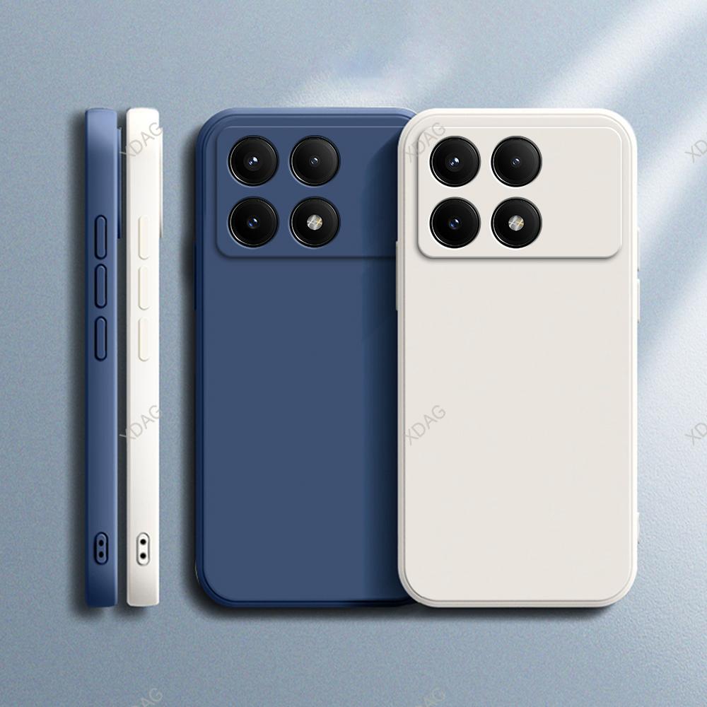 

Квадратный жидкий мягкий силиконовый чехол для телефона Xiaomi Poco X6 Pro X6Pro 5G Fundas роскошный противоударный защитный чехол для камеры
