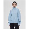 Knitted Lady'S Sweater Stand Collar Drop Shoulder Sleeves Loose Oversized Zippers Fluffy Pullover Autumn Casual Jumper