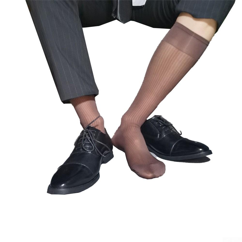 

Мужские деловые носки-трубы, прозрачные чулки коричневый