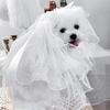 Pet Spring Bow Mesh Dog Cat Headwear Dog Clothes Wedding Headcloth Puppy Accessories Dog Bandana Supplies