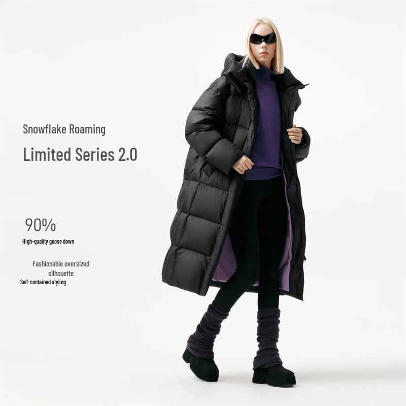 Tanboer Women's Long Goose Down Puffer Jacket with Detachable Hood TB5550830A